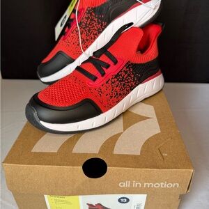 All in Motion Kids “Harley” Sneakers in Red and Black - NIB Size 13